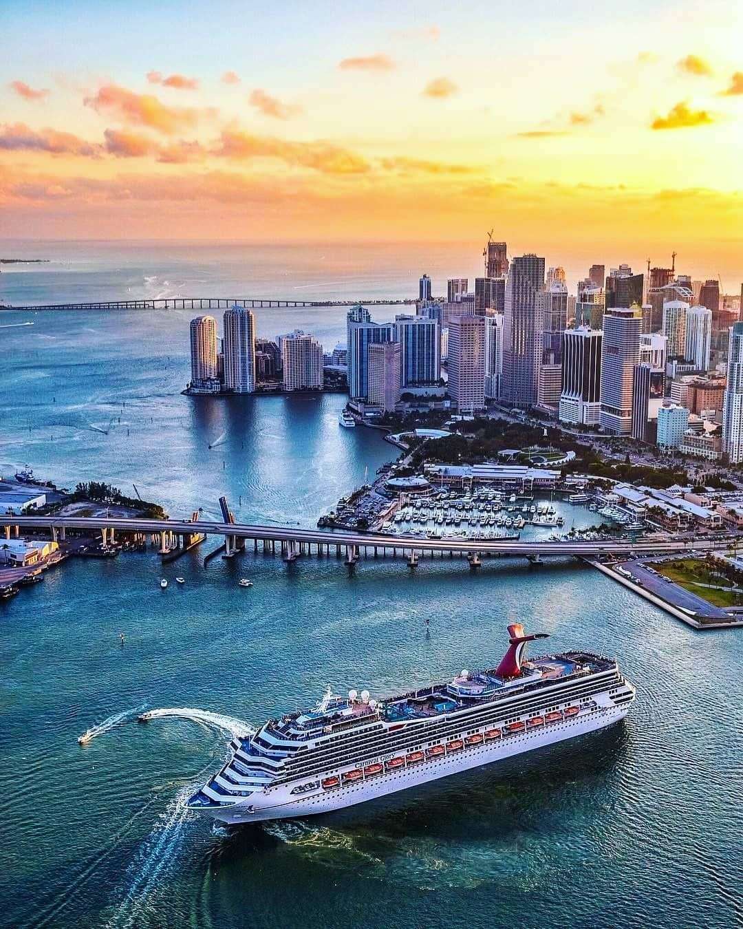 Carnival Glory basking in the Miami sunset âï¸? Have you ...