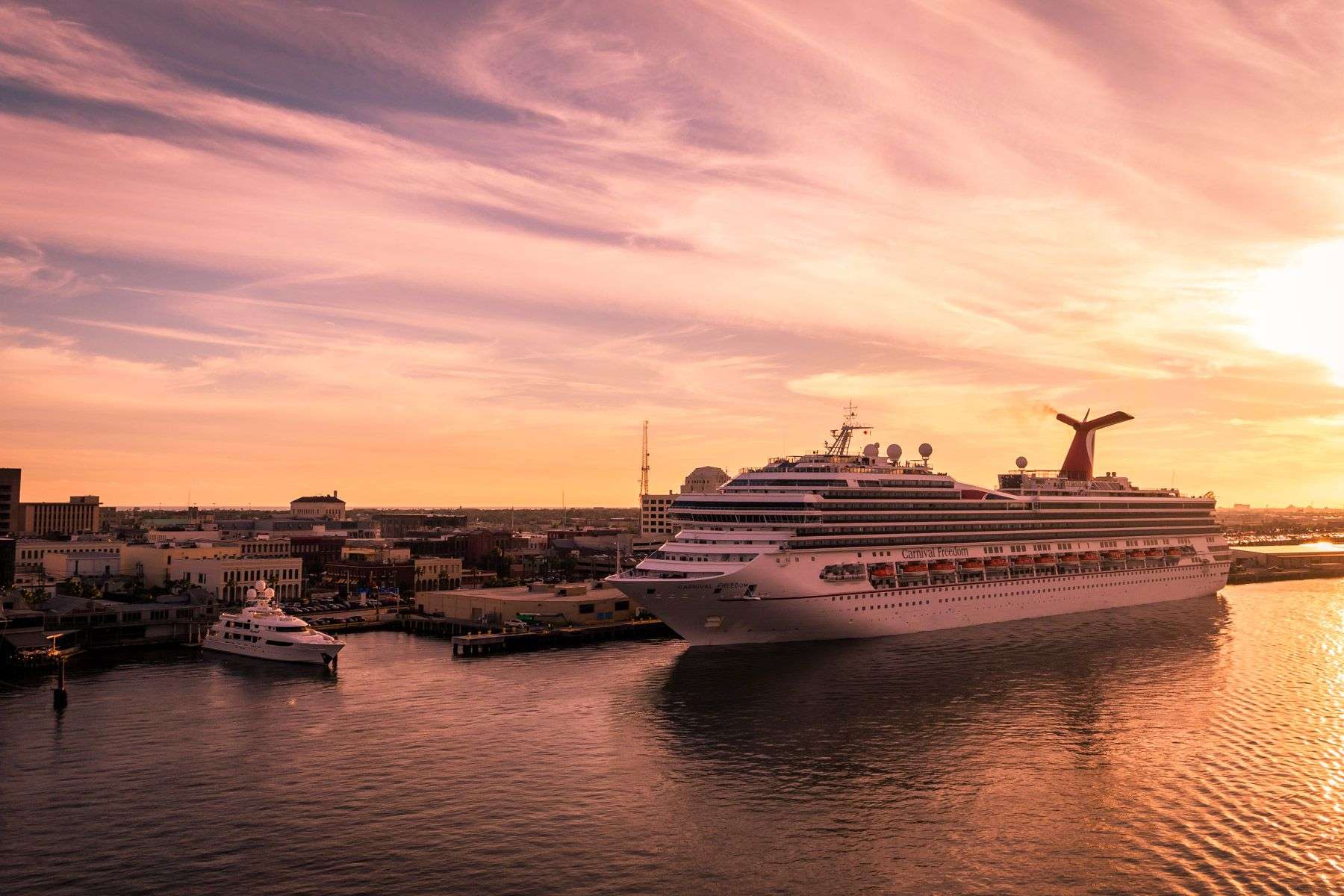 The cruise shipCarnival Freedom docked in Galveston Texas ...